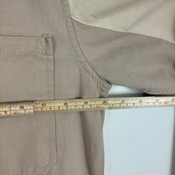 Topman Colorblock Cotton Shacket Neutral Full-Zip XS — Streetwear Workwear - Picture 6 of 7